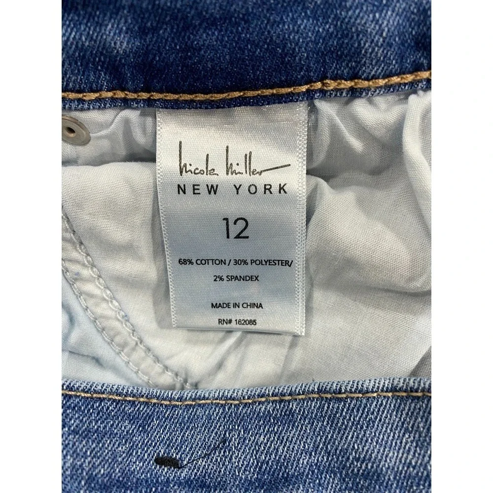 Nicole Miller Blue Jeans Womens Size 12 Nomad Super High Rise Straight Leg